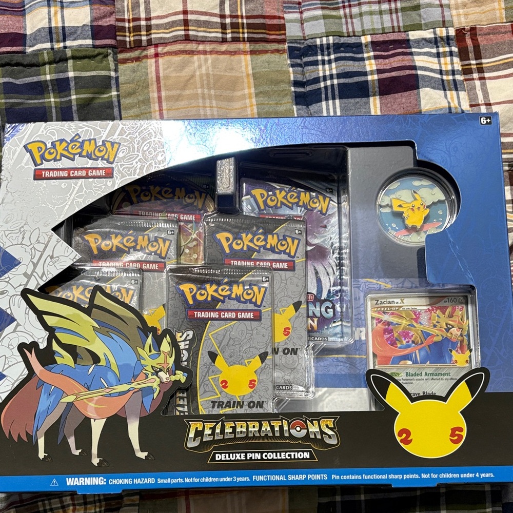 Pokemon Celebrations Deluxe Pin Set with Blue and Yellow Accents